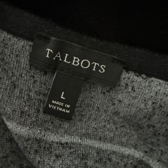 Talbots Women's Sweater Striped Velour Metallic Long Sleeve Sz L Cowl Neck - Picture 12 of 16